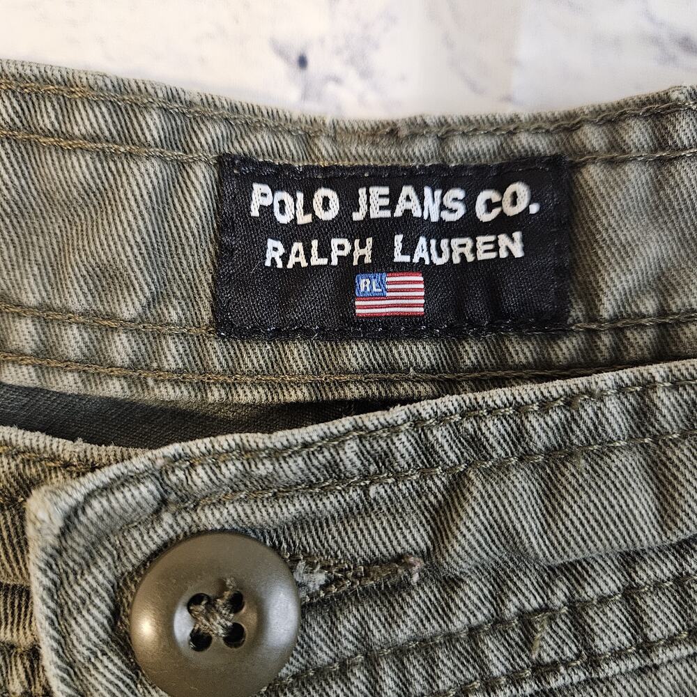 Polo Ralph Lauren Cargo men’s green shorts Size 38 Utility Grunge Y2k - Picture 2 of 7